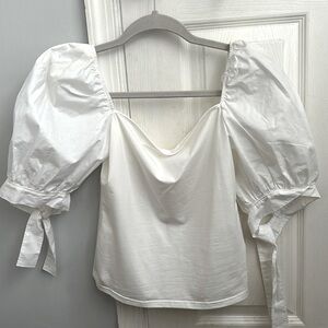 Cinq a Sept square neckline, three-quarter sleeve top; NWT!